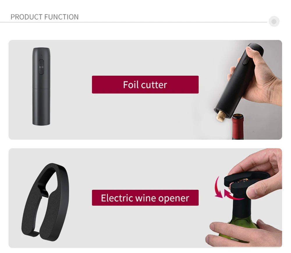 Electric Wine Bottle Opener Automatic Wine Corkscrew Rechargeable Wine Opener with Charging Base Wine Opening Tools