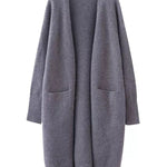 Women's Loose Thick Warm Sweater Cardigan w/ Pockets Spring Autumn Winter V-Neck Knitted Cardigan