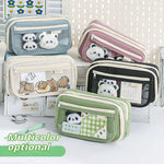 Charming Panda Flip Pencil Case – 9-Layer Spacious, Multi-Functional Stationery Organizer with Cute Panda Design