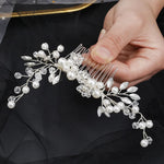 Handmade Pearl Crystal Leaf Tiara Headband Wedding Jewelry Tiara Bridal Hair Ornament Wedding Hair Accessories