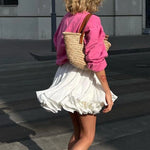 Fish Tail Pleated White/Black Short Mini Skirt A-Line High Waist Sexy Chic Retro Elastic Waist Short Skirt