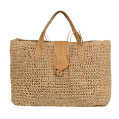 Bohemian Handmade Straw Bag For Women Large Capacity Rattan Durable Shoulder Handbags