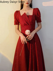 Red A-Line Evening Dress