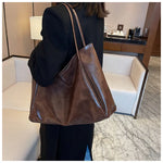 Tote Bag Fashion Underarm Pouch Large Capacity Soft PU Leather Shoulder Bag Retro Crossbody Bag Casual Portable Large Bag