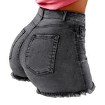 High Waist Jean Shorts for Women Available in Multiple Colors Stretch Denim Distressed Shorts