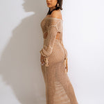 Sexy Knitted V-Neck Sleeves Crochet Dress  Hollow Out Crocheted Beach Cover Ups