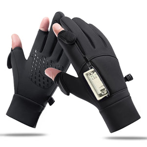 Winter Warm Touch Screen Compatible Gloves Outdoor Windproof Waterproof Cold-proof Gloves Unisex Driving Cycling Fishing Ski Gloves