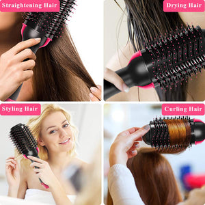 Electric Ion Blow Dryer Brush Dries Straightens and Curls Hair
