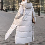 Women's Extra-long Hooded Puffer Coat New Boutiques Fashion Casual Thick Down Padded Winter Coat