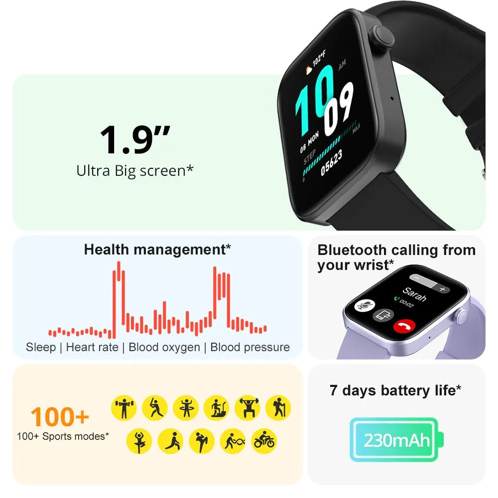 Voice Calling Smartwatch Men/Women Health Monitoring IP68 Waterproof Smart Notifications Voice Assistant Smart Watch