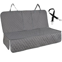 Gray car seat cover with a strap on a white background