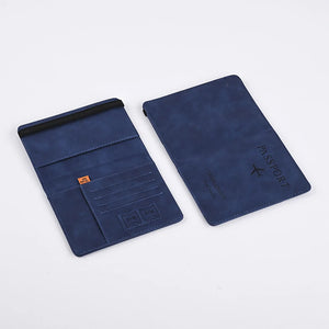 PU Leather Passport Wallet Travel Document Card Holder