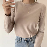 Women's Sweater Fall Winter Apparel Pullovers Long Sleeve Tube Knitted Top