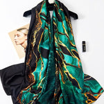 Women's Silk Scarf Luxury Design Print Beach Shawl Graphic Print Scarf