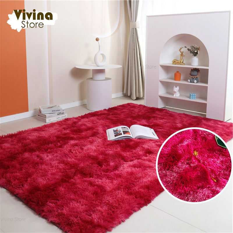 Rainbow Fluffy Carpet For Living Room Plush Rug For Bedroom Hallway Great For the Holidays