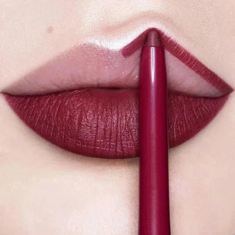 Lip Liner Pencil Waterproof Matte 12 Colors Red Contour Tint Long Lasting Non-Stick Moisturizing Makeup