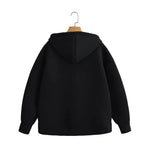 New Fashion Women's Zipper Hoodie Unisex Double Pockets Oversized Loose Sweatshirt Outerwear Top