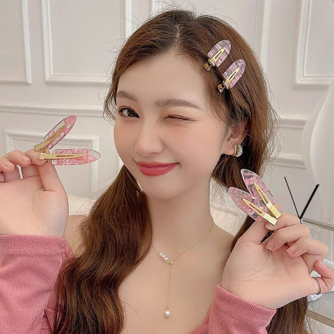 Hair Clip Women Pink Seamless No-Bend Duckbill Bangs Clip Hairpin Styling Tool Accessories