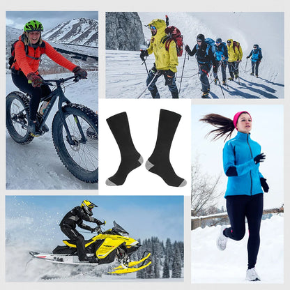 Electric Heated Socks With Battery Case Winter Warm Heating Socks 65℃ Snowmobile Heated Skiing Sock with Controllable Buttons