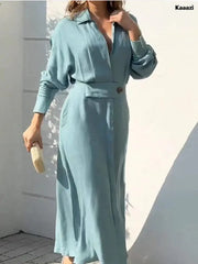 Elegant Maxi Dress For Women Luxurious Evening Dresses with Split Long Sleeve Irregular Hem Dress
