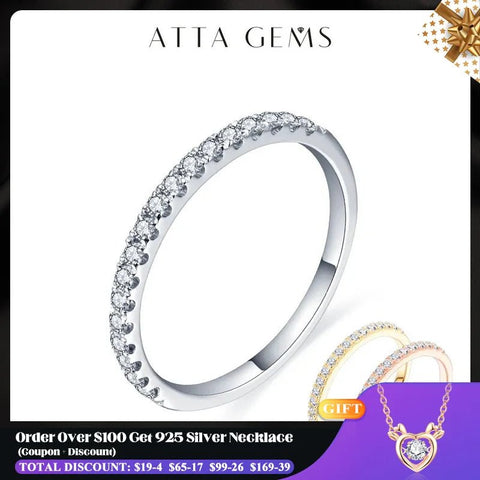 Moissanite Ring Women 925 Sterling Silver Gold Plated Round Excellent Cut Girls Jewelry Gift