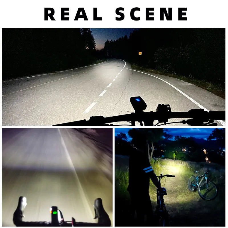 Bicycle LED Headlight Rainproof Type-C Charging 2000mAh MTB Front Lamp Headlight Aluminum Ultralight Bicycle Light