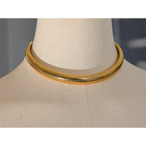 Stainless Steel Cuban Choker Necklace Gold Plated Waterproof Fashion Trendy Thick Chain Jewelry for Women Gift for Her