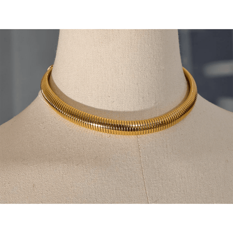 Choker Necklace Women Stainless Steel Cuban Gold Plated Waterproof Thick Chain Trendy Jewelry Gift