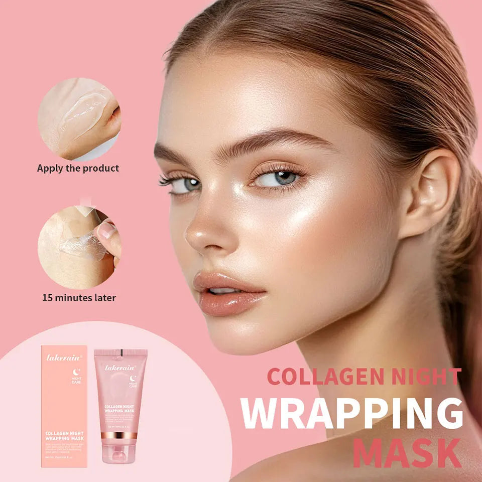 Night Collagen Wrapping Mask – Rejuvenation, Moisturizing & Brightening Face Mask for Glowy, Elastic Skin