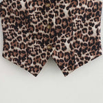 Women's Leopard Print Vest New Fashion V-Neck Single-Breasted Casual Vest Top