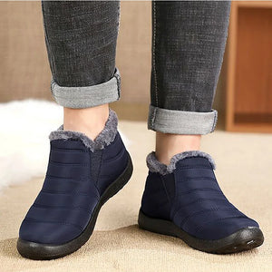 Women's Short Winter Ankle Fur-Lined Shoes Casual Slip On Sneaker Shoes