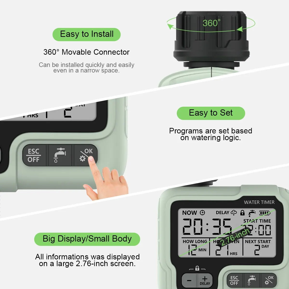 Automatic Water Timer for Sprinklers Garden Digital Irrigation Machine Intelligent Sprinkler Used Outdoors Saves Water & Time Set & Forget