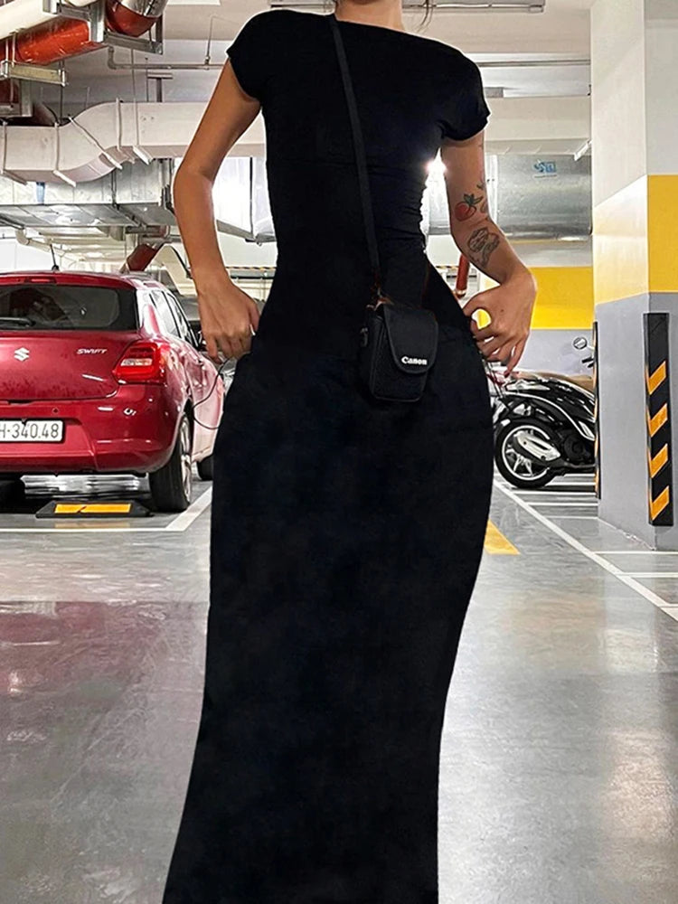 Backless Maxi black dress