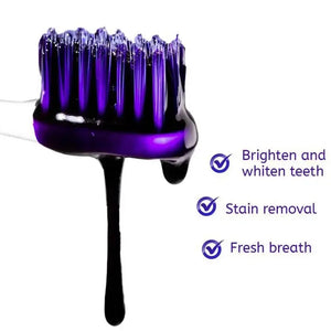 Purple Whitening Toothpaste Removes Stains Reduces Yellowing Care For Teeth & Gums Fresh Breath Brightens Teeth 30ml