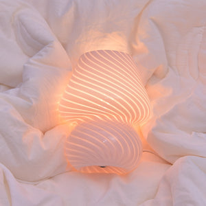 Small Glass LED Desk Lamp For Bedroom /Living Room Bedside Striped Lamp Home Decor