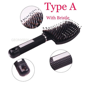 Untangling Hair Brush Scalp Massage Hair Nylon Bristle Hairbrush Anti-Static Hair Brush Professional Salon Brush for Hairdressing Styling