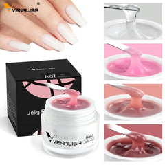 50ml Hard Jelly Nail Extension Gel Nail Builder Art French Nail Gum Clear Natural Color Soak Off UV Construction Gel