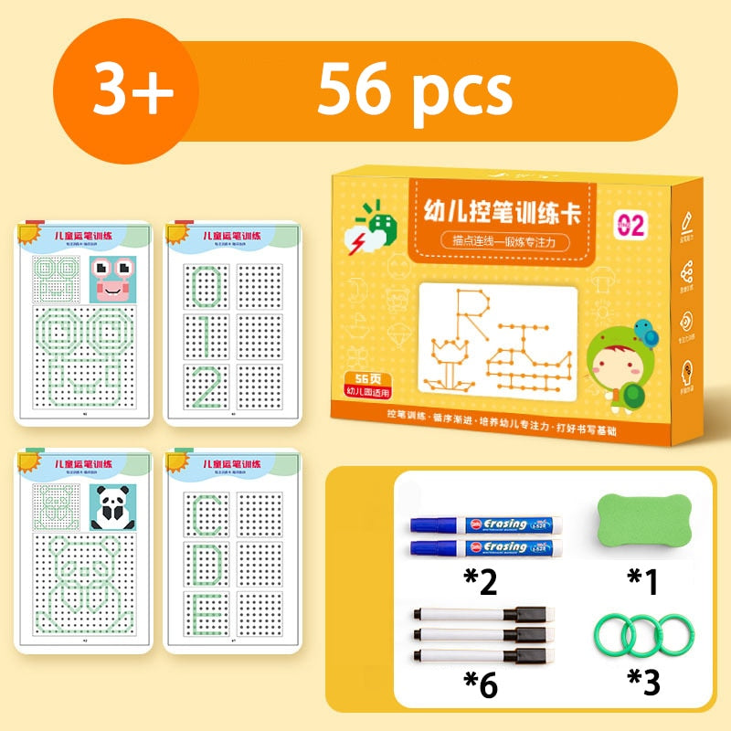 136 Page Magic Tracing Montessori Notebook For Learning To Write The Alphabet, Numbers And Line Tracing