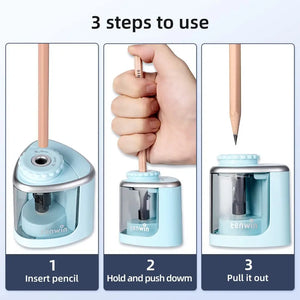 Multifunction Electric & Manual Pencil Sharpener Safe Helical Steel Blade Sharpener for Students