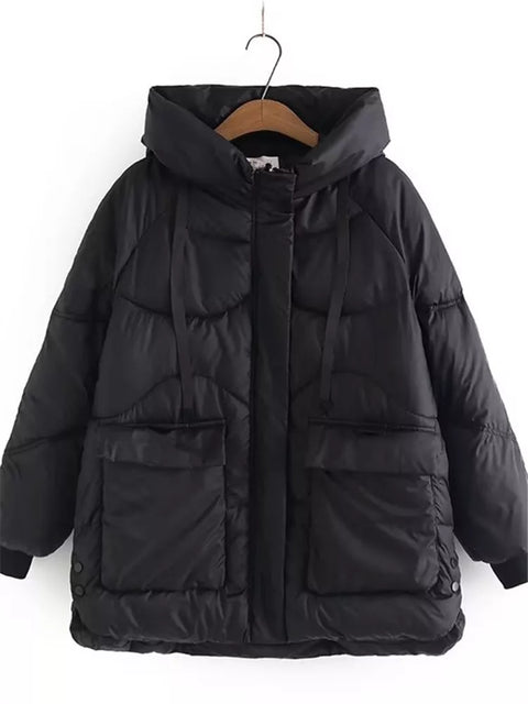 Puffer Jacket Women Plus Size Hooded Long Thick Cotton Warm 5XL Winter Coat Outerwear Casual