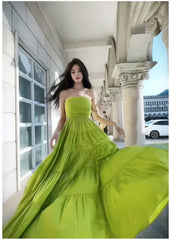 Summer Designer Fashion Spaghetti Strap Chic Casual A-Line Long Dress Boho Maxi Dress