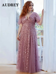 Plus Size Evening Dress Sexy Elegant Backless Long Ladies Gown Wedding Guest Bridesmaid Prom Dress