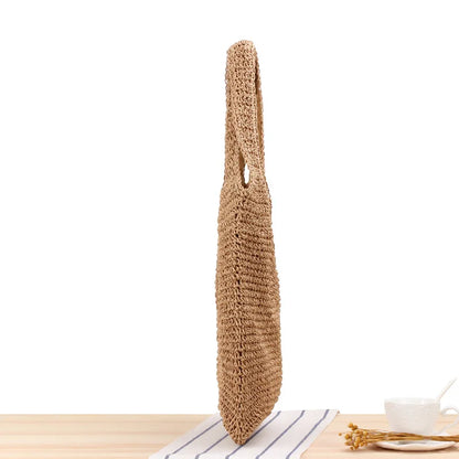 New Fashion Straw Tote Bag Woven Large Capacity Handbags Summer Beach Straw Bags Casual Tote Purses