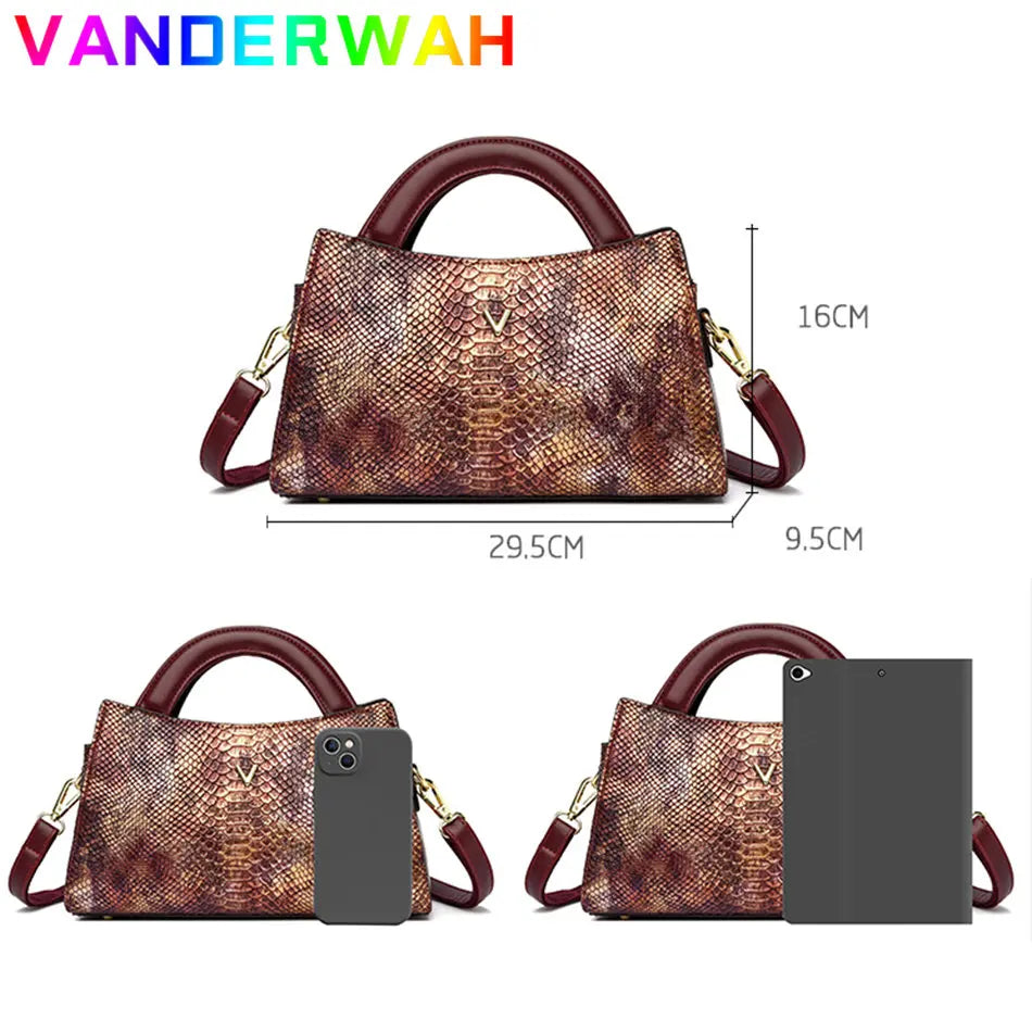 High Quality Crocodile Pattern Shoulder Bags Large Capacity Handbags and Purses Casual Fashion Messenger Bag