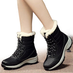 Women's Winter Boots Lightweight Ankle Platform Boots with Rubber Anti Slip Heels