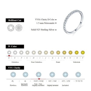 925 Sterling Silver / Gold Plated Ring Round Excellent Cut Moissanite Ring for Girls Women Jewelry