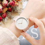Minimalist Watch For Women 41mm Case with PVD Finish Rubber Strap Ladies Quartz Watch
