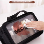 Double Layer Dry Wet Makeup Bag with Wet/Dry Compartments Large Capacity Makeup Bag Toiletry Bag Travel Portable Handbag