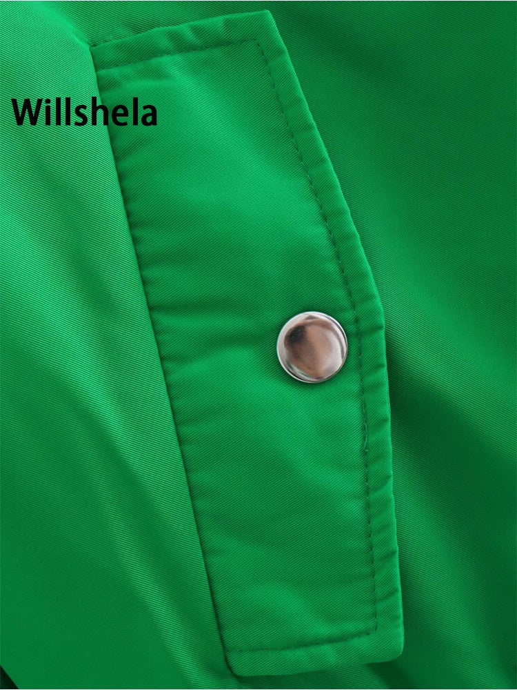 Women's Fashion Oversized Bomber Jackets Coat With Pockets Front Zipper Vintage Jacket