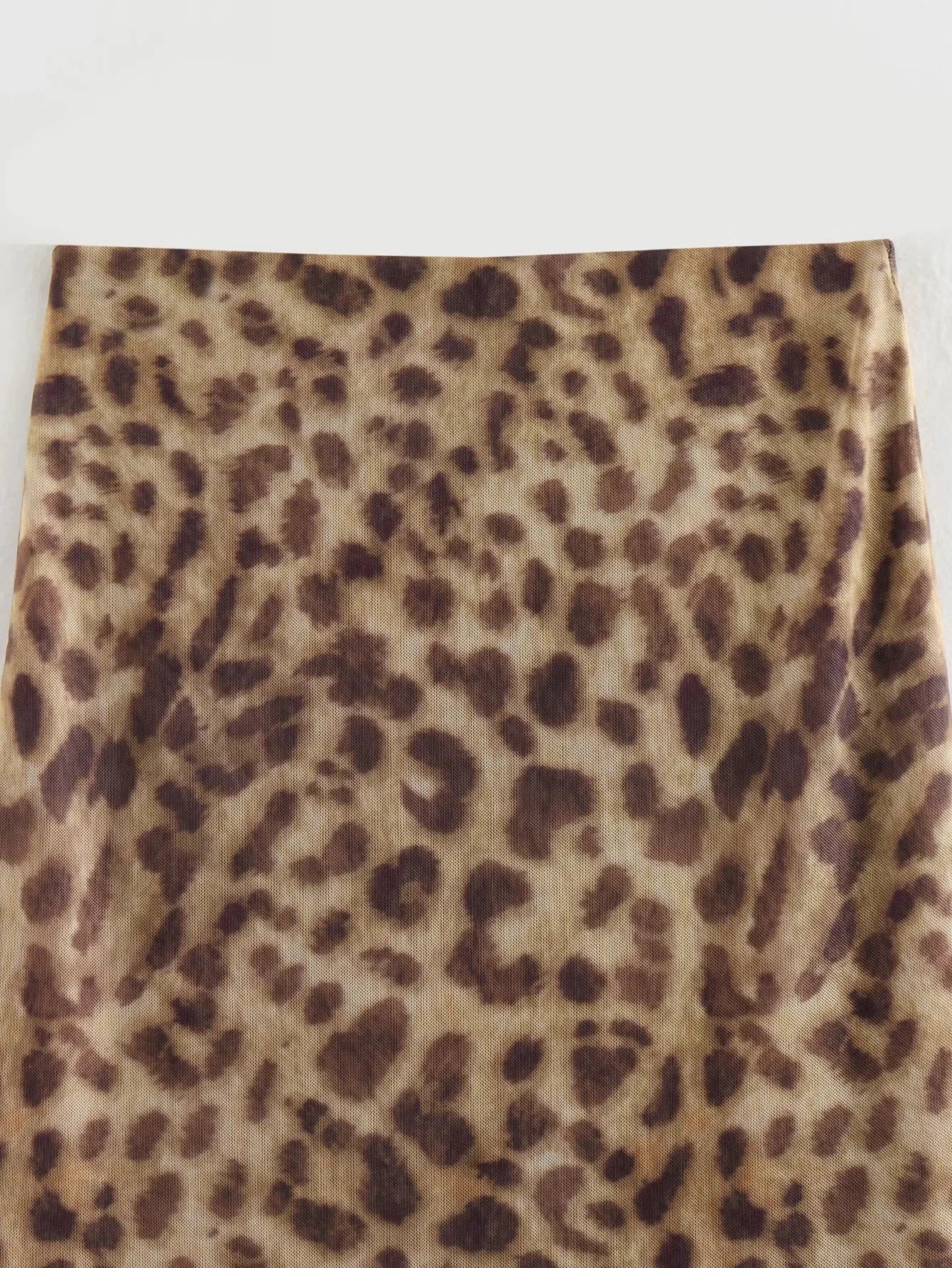 Leopard Print Midi Skirt New Fashion High Waist Elastic Waist Long Chic Skirt